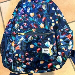 Herschel Supply Company Navy Floral Tulip Backpack with Multicolor Flowers